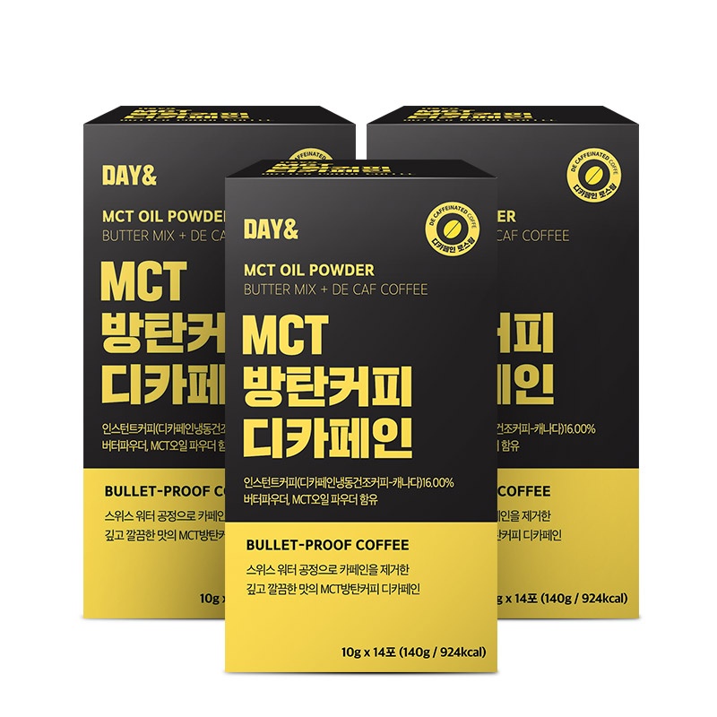 [3+1] 참앤들황토농원 데이앤 MCT오일 방탄커피 디카페인 10g 14포 140ml, 3개 솔직 리뷰